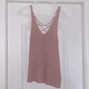 knitted tank with criss crossed back